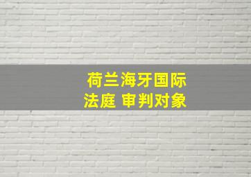 荷兰海牙国际法庭 审判对象